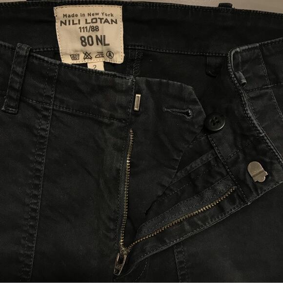 Nili Lotan Cropped Military Jogger Ankle Zipper Carbon Charcoal Black Pants 2 - Picture 12 of 13